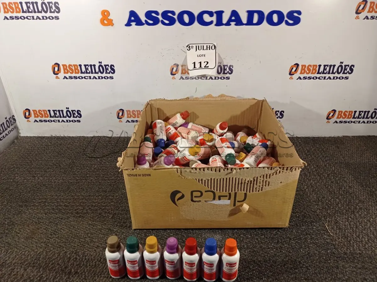 LOTE 112 - 105 CORANTES LÍQUIDO 50ML IQUINE VÁRIAS CORES NOVO. (NO ESTADO)