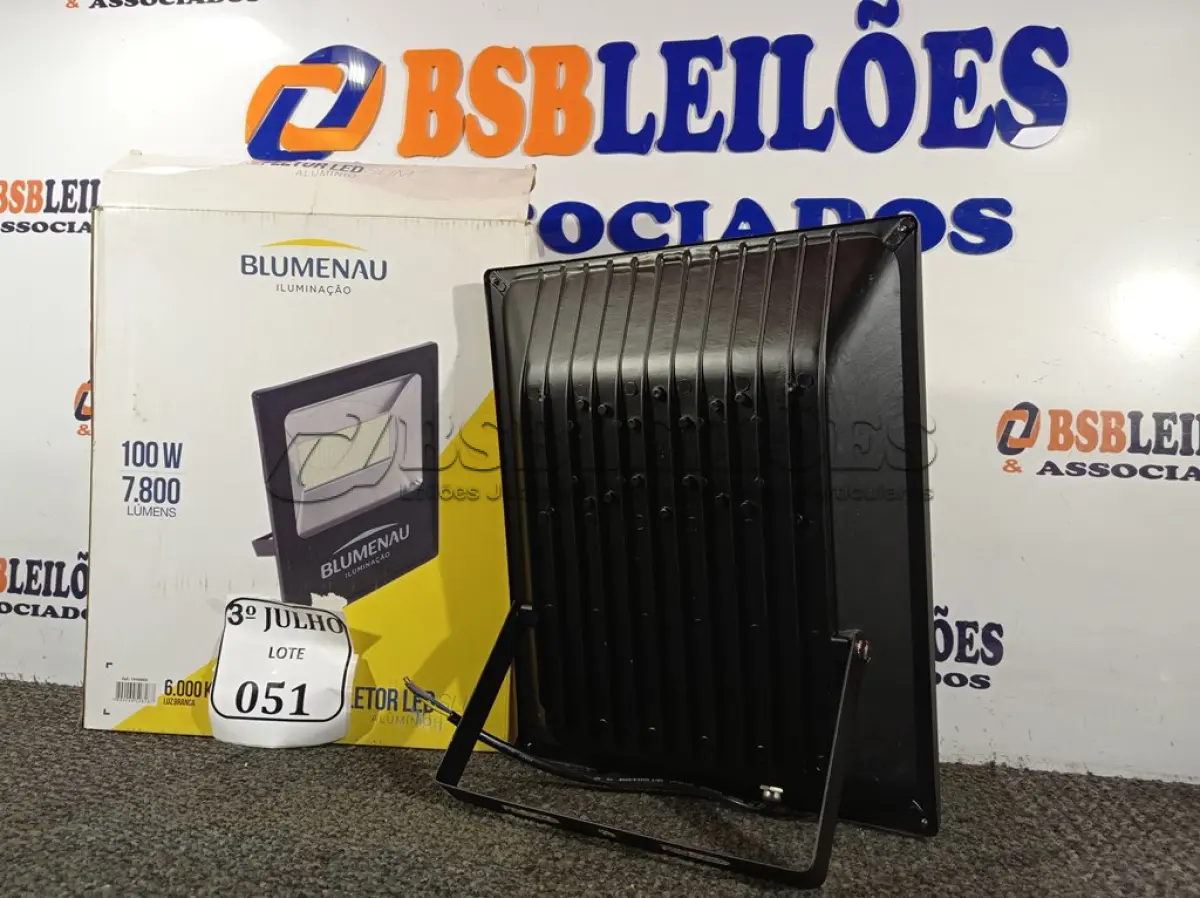 LOTE 051 - 01 REFLETOR SLIM LED PT 100W 6K 30000H – BLUMENAU NOVO. (NO ESTADO)