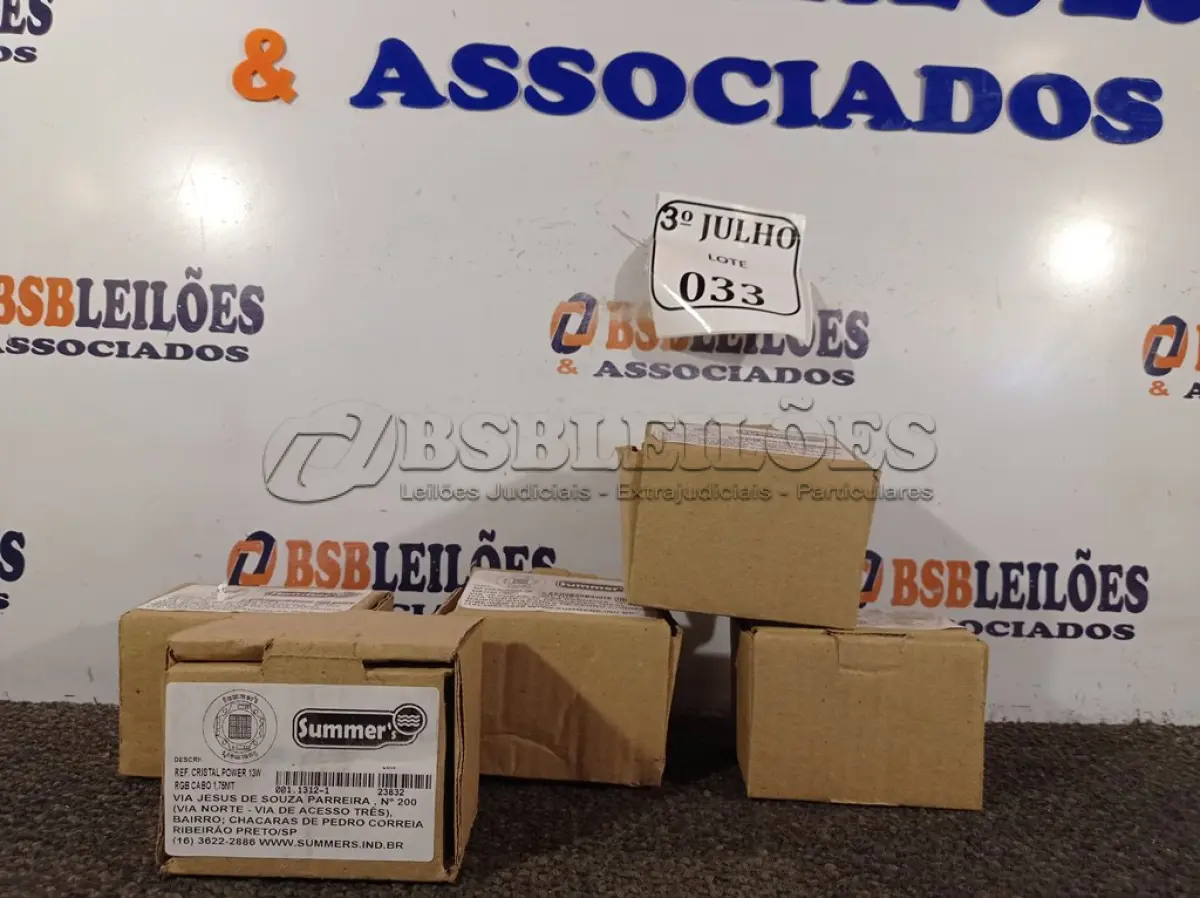 LOTE 033 - 05 REFLETORES CRISTAL POWER 13W RGB CABO 1,75MT - SUMMERS NOVO. (NO ESTADO)