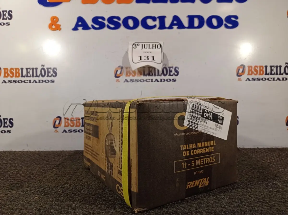 LOTE 131 - 01 TALHA MANUAL DE CORRENTE 1 TONELADA NOVO. (NO ESTADO)