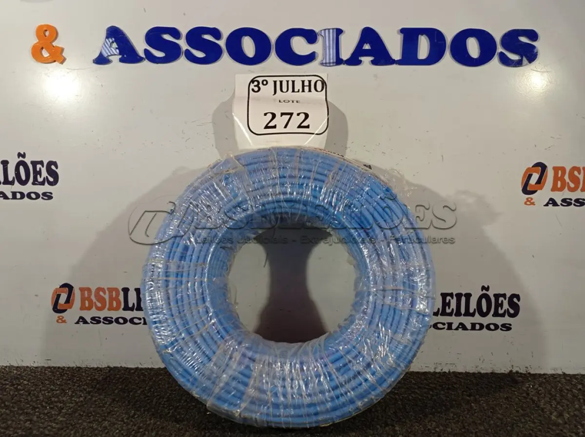 LOTE 272 - 01 ROLO DE CABO FLEXÍVEL 1×10,00MM NA COR AZUL. (NO ESTADO) ATENÇÃO! FAZER A VISITAÇÃO ANTES DE ARREMATAR, NÃO SABEMOS SE FUNCIONA. LEILÃO NÃO TEM GARANTIA E NEM DEVOLUÇÃO, SUJEITO A POSSÍVEIS AVARIAS VISÍVEIS/OCULTAS E/OU AUSÊNCIA DE COMPONENTES.