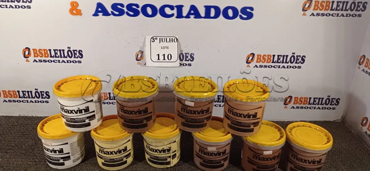 LOTE 110 - 10 MASSAS MADEIRA MAXVINIL 1,5KG VÁRIAS CORES NOVO. (NO ESTADO)