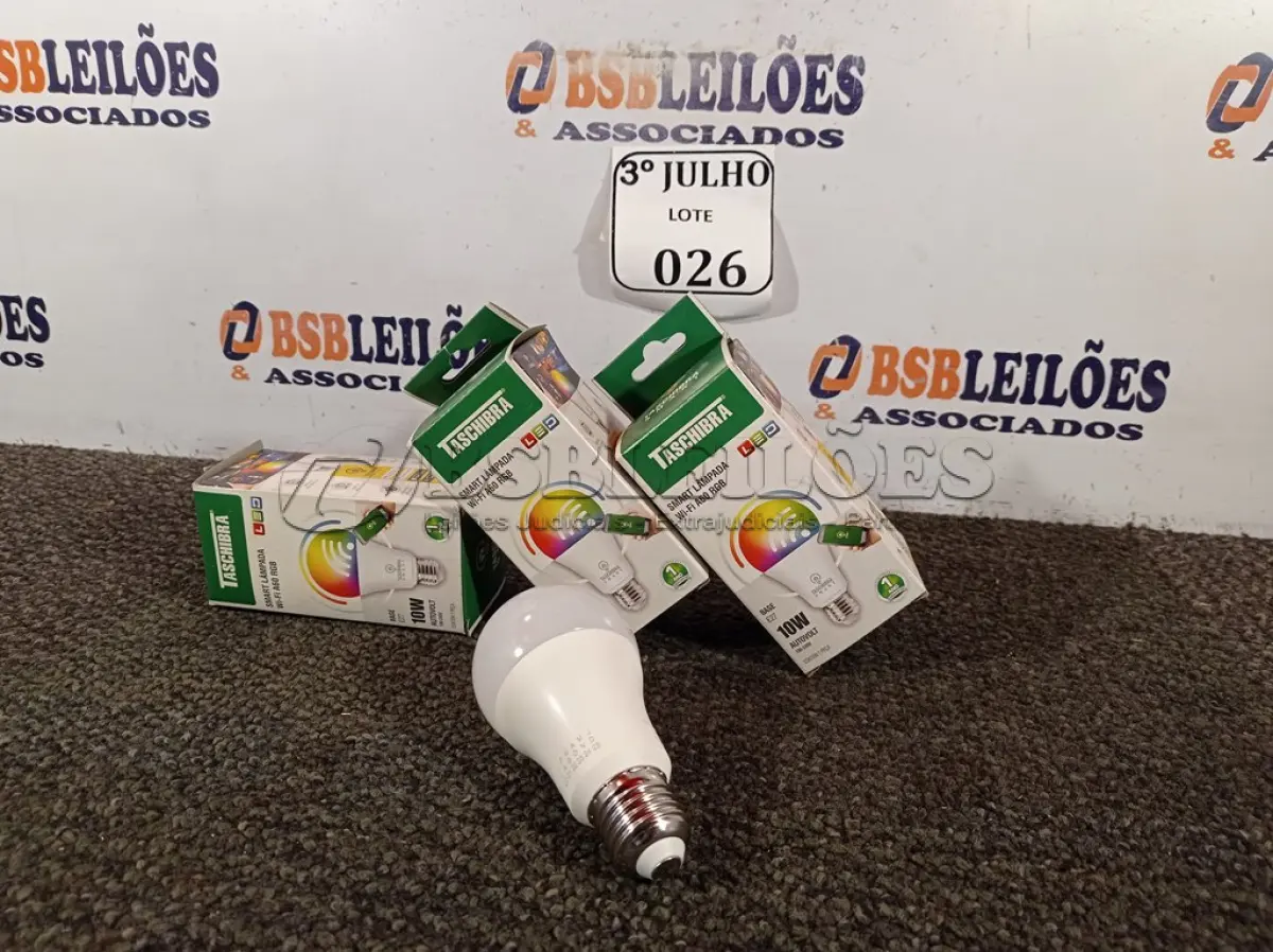 LOTE 026 - 03 LÂMPADAS SMART WI-FI LED 10W A60 RGB - TASHIBRA NOVO. (NO ESTADO)