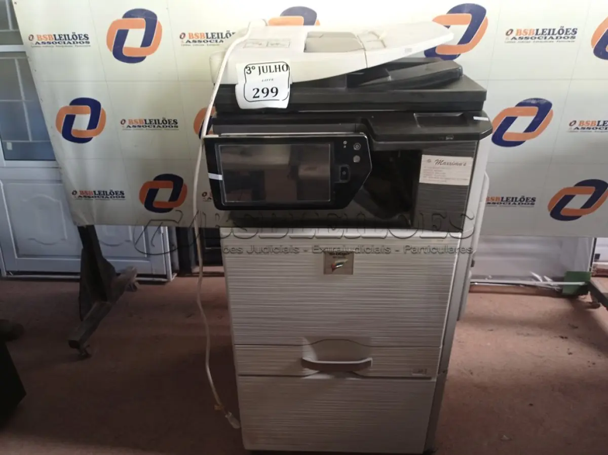 LOTE 299 - 01 IMPRESSORA COPIADORA MARCA SHARP MOD:MX3610N. (NO ESTADO) ATENÇÃO! FAZER A VISITAÇÃO ANTES DE ARREMATAR, NÃO SABEMOS SE FUNCIONA. LEILÃO NÃO TEM GARANTIA E NEM DEVOLUÇÃO, SUJEITO A POSSÍVEIS AVARIAS VISÍVEIS/OCULTAS E/OU AUSÊNCIA DE COMPONENTES.