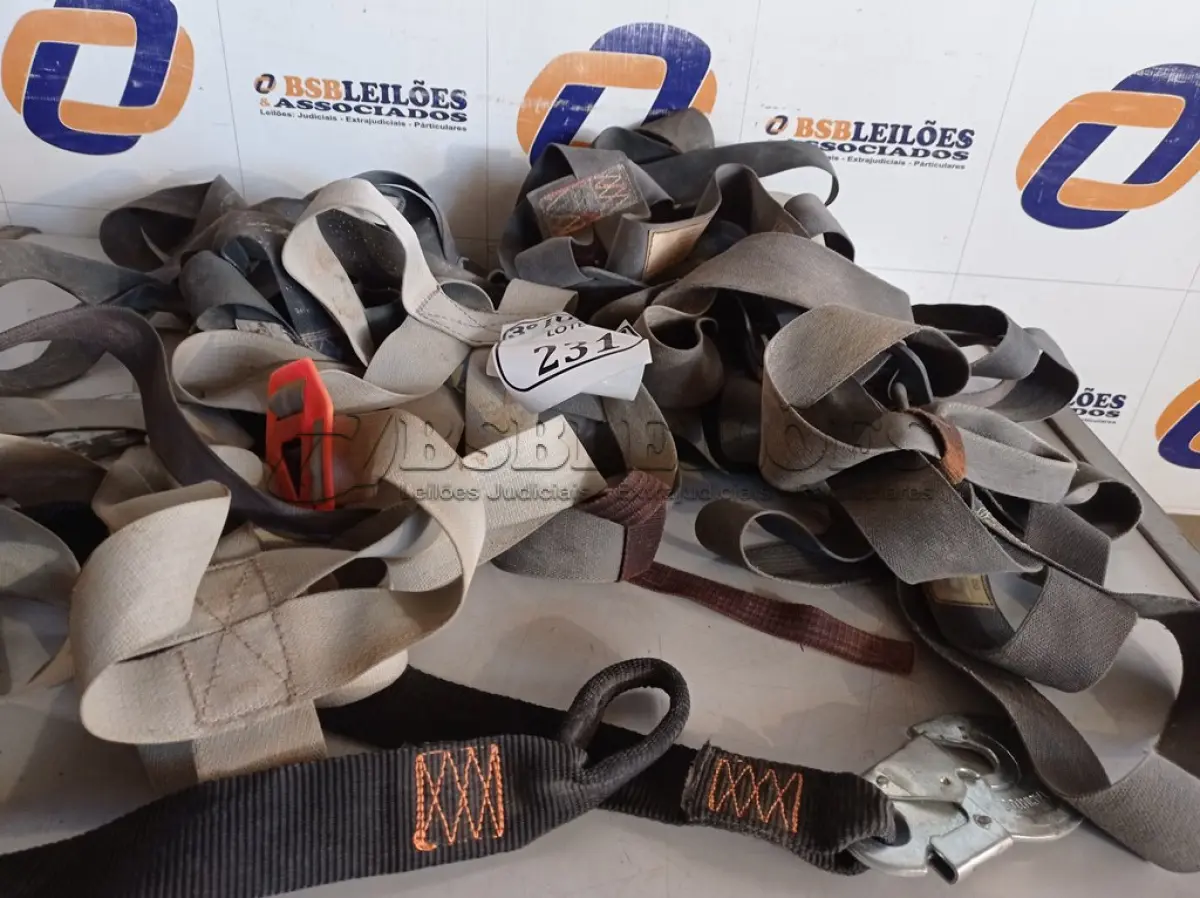 LOTE 231 - 01 LOTE COM 05 CINTOS DE SEGURANÇA.  (NO ESTADO) ATENÇÃO! FAZER A VISITAÇÃO ANTES DE ARREMATAR, NÃO SABEMOS SE FUNCIONA. LEILÃO NÃO TEM GARANTIA E NEM DEVOLUÇÃO, SUJEITO A POSSÍVEIS AVARIAS VISÍVEIS/OCULTAS E/OU AUSÊNCIA DE COMPONENTES.