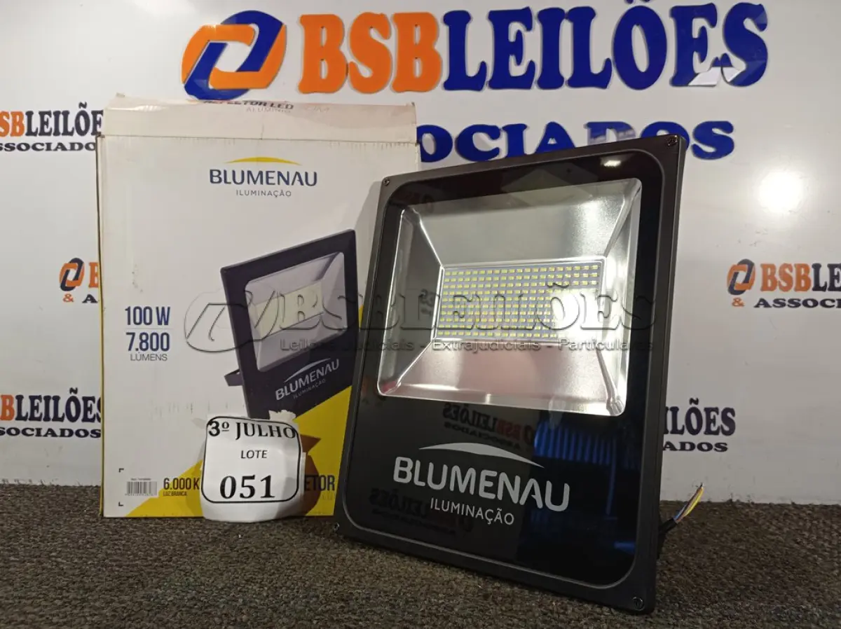 LOTE 051 - 01 REFLETOR SLIM LED PT 100W 6K 30000H – BLUMENAU NOVO. (NO ESTADO)