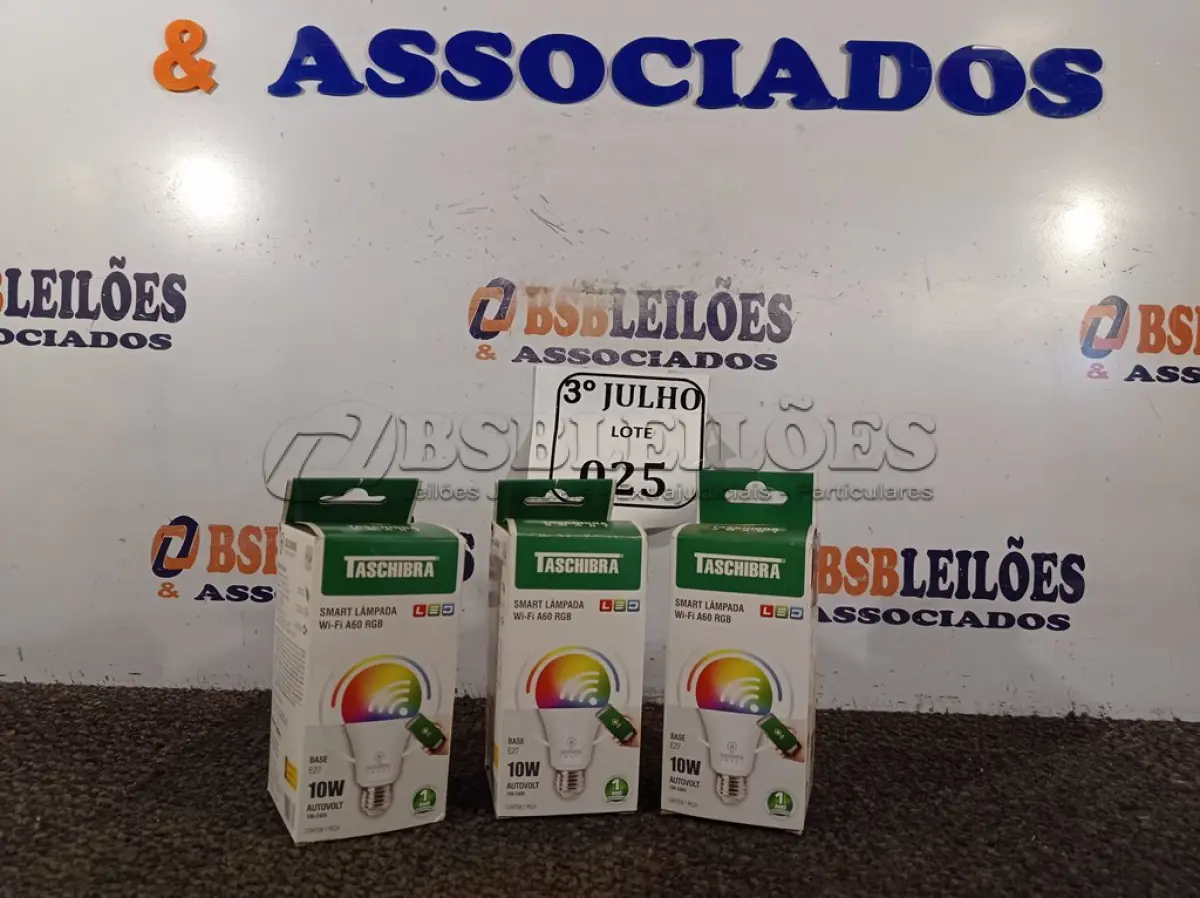 LOTE 025 - 03 LÂMPADA SMART WI-FI LED 10W A60 RGB - TASHIBRA NOVO. (NO ESTADO)