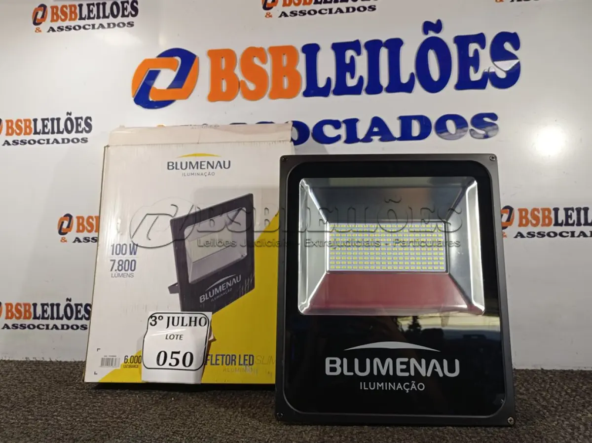 LOTE 050 - 01 REFLETOR SLIM LED PT 100W 6K 30000H – BLUMENAU NOVO. (NO ESTADO)