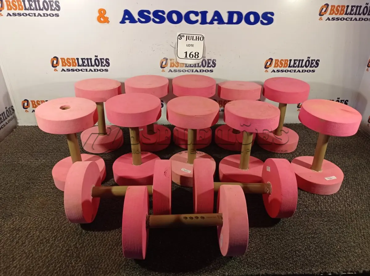 LOTE 168 - 13 HALTERES DE 2KG A 3KG NA COR ROSA. (NO ESTADO) ATENÇÃO! FAZER A VISITAÇÃO ANTES DE ARREMATAR, NÃO SABEMOS SE FUNCIONA. LEILÃO NÃO TEM GARANTIA E NEM DEVOLUÇÃO, SUJEITO A POSSÍVEIS AVARIAS VISÍVEIS/OCULTAS E/OU AUSÊNCIA DE COMPONENTES.