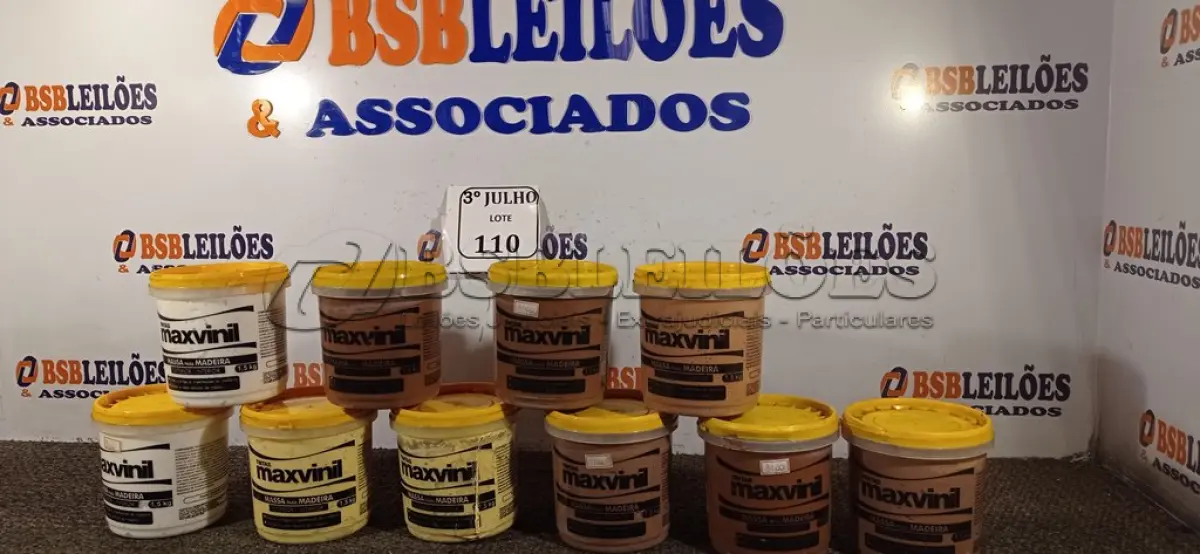 LOTE 110 - 10 MASSAS MADEIRA MAXVINIL 1,5KG VÁRIAS CORES NOVO. (NO ESTADO)
