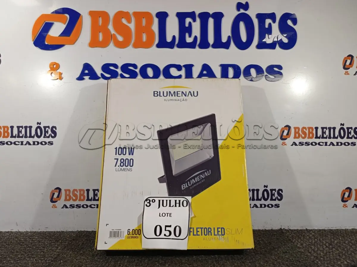 LOTE 050 - 01 REFLETOR SLIM LED PT 100W 6K 30000H – BLUMENAU NOVO. (NO ESTADO)