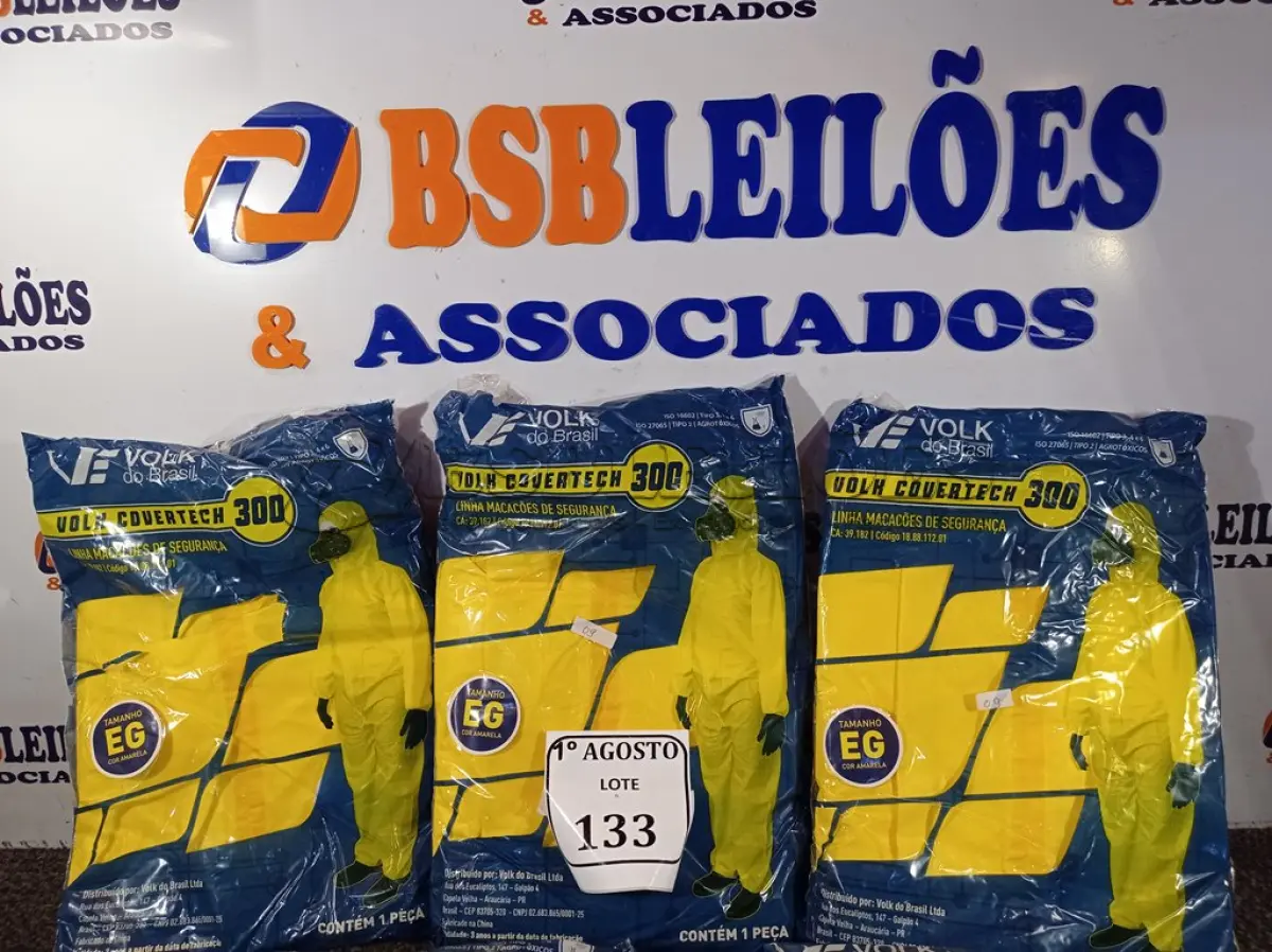 LOTE 133 - 05 MACACÕES DE SEGURANÇA VOLH GOVERTECH 300 TAMANHO EG. (NO ESTADO) ATENÇÃO! FAZER A VISITAÇÃO ANTES DE ARREMATAR, NÃO SABEMOS SE FUNCIONA. LEILÃO NÃO TEM GARANTIA E NEM DEVOLUÇÃO, SUJEITO A POSSÍVEIS AVARIAS VISÍVEIS/OCULTAS E/OU AUSÊNCIA DE COMPONENTES.