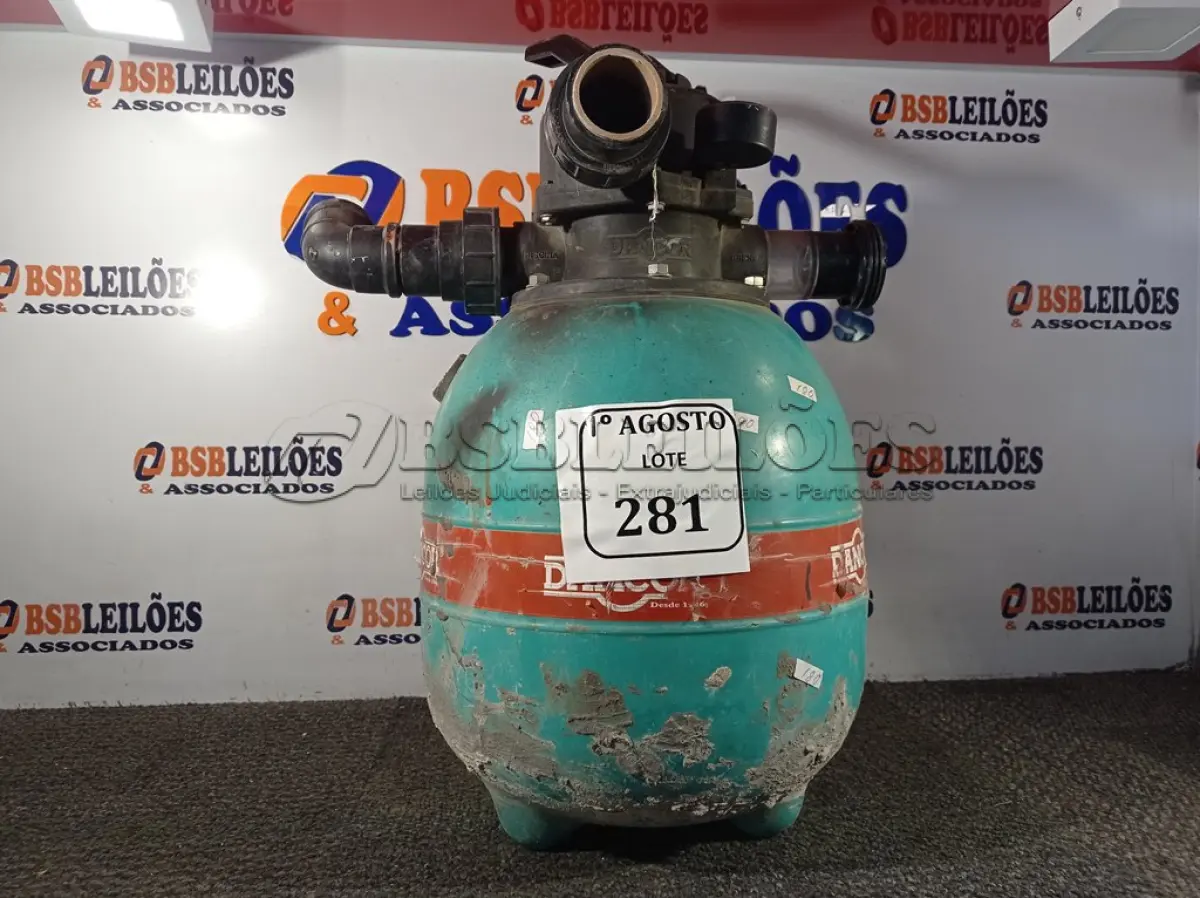 LOTE 281 - 01 FILTRO PARA PISCINA. (NO ESTADO) ATENÇÃO! FAZER A VISITAÇÃO ANTES DE ARREMATAR, NÃO SABEMOS SE FUNCIONA. LEILÃO NÃO TEM GARANTIA E NEM DEVOLUÇÃO, SUJEITO A POSSÍVEIS AVARIAS VISÍVEIS/OCULTAS E/OU AUSÊNCIA DE COMPONENTES.