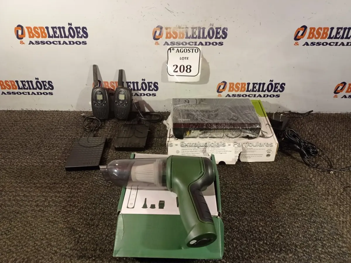 LOTE 208 - 01 ASPIRADOR PORTÁTIL E SOPRADOR, 02 WALK TOCKS, 02 HDS, E 01 APARELHO INTELBRAS (NO ESTADO) ATENÇÃO! FAZER A VISITAÇÃO ANTES DE ARREMATAR, NÃO SABEMOS SE FUNCIONA. LEILÃO NÃO TEM GARANTIA E NEM DEVOLUÇÃO, SUJEITO A POSSÍVEIS AVARIAS VISÍVEIS/OCULTAS E/OU AUSÊNCIA DE COMPONENTES.