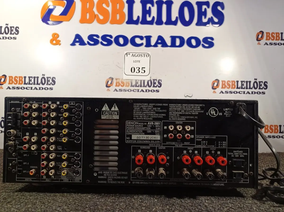 LOTE 035 - 01 HDMI RECEIVER DIGITAL 2801 DENON. (NO ESTADO) ATENÇÃO! FAZER A VISITAÇÃO ANTES DE ARREMATAR, NÃO SABEMOS SE FUNCIONA. LEILÃO NÃO TEM GARANTIA E NEM DEVOLUÇÃO, SUJEITO A POSSÍVEIS AVARIAS VISÍVEIS/OCULTAS E/OU AUSÊNCIA DE COMPONENTES.