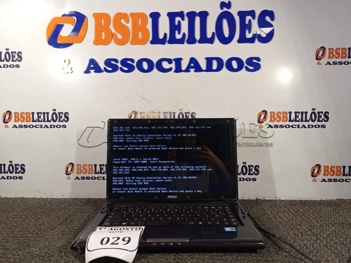 LOTE 029 - 01 NOTEBOOK MSI CORE I5 COM FONTE. (NO ESTADO) ATENÇÃO! FAZER A VISITAÇÃO ANTES DE ARREMATAR, NÃO SABEMOS SE FUNCIONA. LEILÃO NÃO TEM GARANTIA E NEM DEVOLUÇÃO, SUJEITO A POSSÍVEIS AVARIAS VISÍVEIS/OCULTAS E/OU AUSÊNCIA DE COMPONENTES.