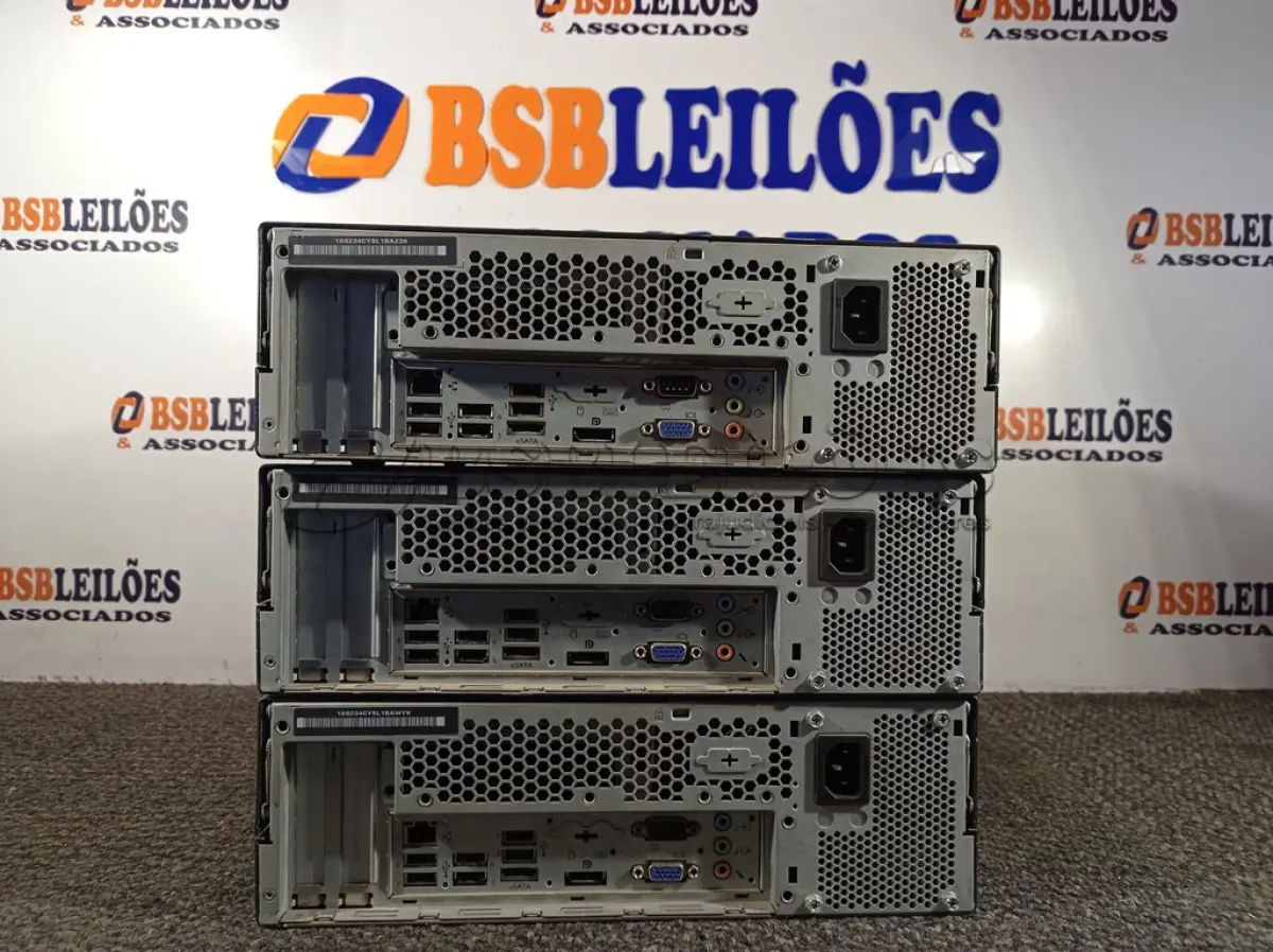 LOTE 067 - 03 CPUS MARCA LENOVO. (NO ESTADO) ATENÇÃO! FAZER A VISITAÇÃO ANTES DE ARREMATAR, NÃO SABEMOS SE FUNCIONA. LEILÃO NÃO TEM GARANTIA E NEM DEVOLUÇÃO, SUJEITO A POSSÍVEIS AVARIAS VISÍVEIS/OCULTAS E/OU AUSÊNCIA DE COMPONENTES.