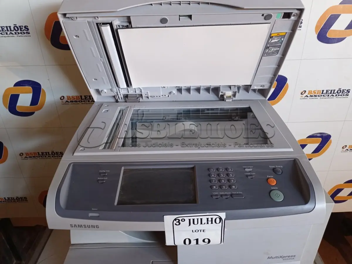 LOTE 019 - 01 IMPRESSORA SAMSUNG 6555 NX. (NO ESTADO) ATENÇÃO! FAZER A VISITAÇÃO ANTES DE ARREMATAR, NÃO SABEMOS SE FUNCIONA. LEILÃO NÃO TEM GARANTIA E NEM DEVOLUÇÃO, SUJEITO A POSSÍVEIS AVARIAS VISÍVEIS/OCULTAS E/OU AUSÊNCIA DE COMPONENTES.