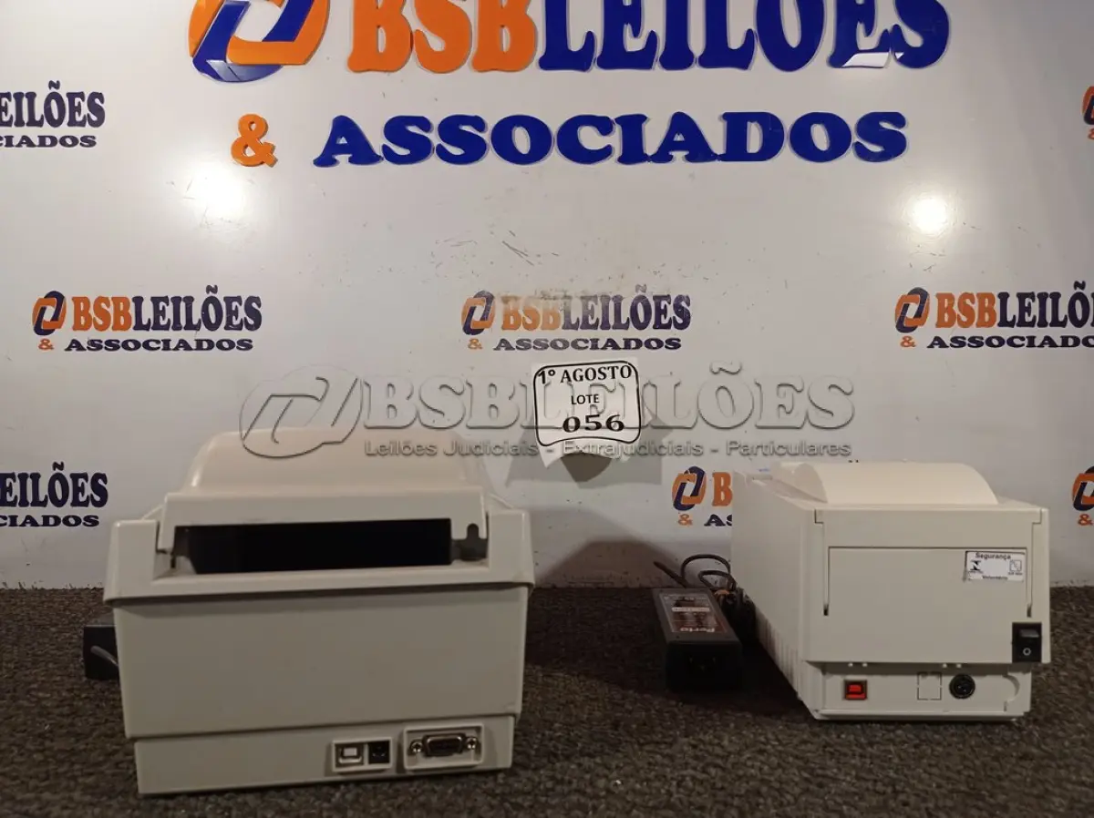 LOTE 056 - 02 IMPRESSORAS DE ETIQUETA, SENDO 01 TÉRMICA. (NO ESTADO) ATENÇÃO! FAZER A VISITAÇÃO ANTES DE ARREMATAR, NÃO SABEMOS SE FUNCIONA. LEILÃO NÃO TEM GARANTIA E NEM DEVOLUÇÃO, SUJEITO A POSSÍVEIS AVARIAS VISÍVEIS/OCULTAS E/OU AUSÊNCIA DE COMPONENTES.