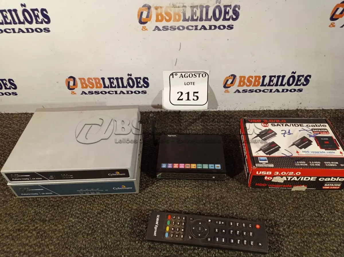 LOTE 215 - 02 SWITCHES, 01 DRONEP/HD’S E 01 APARELHO PARA TV COM CONTROLE. (NO ESTADO) ATENÇÃO! FAZER A VISITAÇÃO ANTES DE ARREMATAR, NÃO SABEMOS SE FUNCIONA. LEILÃO NÃO TEM GARANTIA E NEM DEVOLUÇÃO, SUJEITO A POSSÍVEIS AVARIAS VISÍVEIS/OCULTAS E/OU AUSÊNCIA DE COMPONENTES.