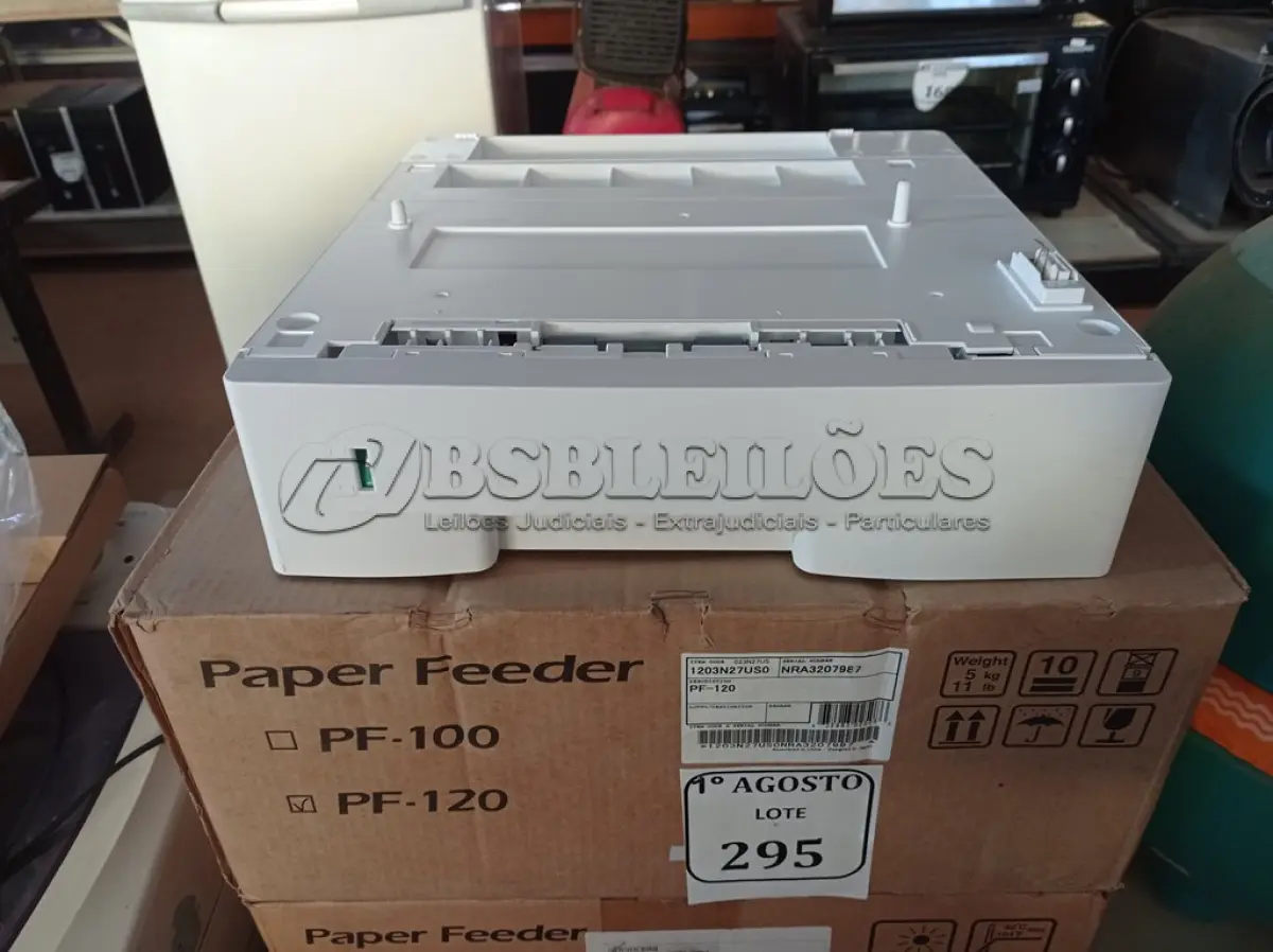 LOTE 295 - 03 GAVETAS PARA IMPRESSORA KYOCERA PF 120 (NOVO). (NO ESTADO) ATENÇÃO! FAZER A VISITAÇÃO ANTES DE ARREMATAR, NÃO SABEMOS SE FUNCIONA. LEILÃO NÃO TEM GARANTIA E NEM DEVOLUÇÃO, SUJEITO A POSSÍVEIS AVARIAS VISÍVEIS/OCULTAS E/OU AUSÊNCIA DE COMPONENTES.
