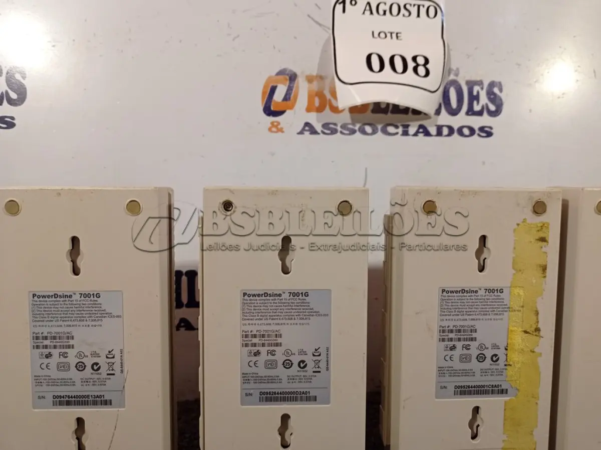 LOTE 008 - 10 POWERDSINE 7001G. (NO ESTADO) ATENÇÃO! FAZER A VISITAÇÃO ANTES DE ARREMATAR, NÃO SABEMOS SE FUNCIONA. LEILÃO NÃO TEM GARANTIA E NEM DEVOLUÇÃO, SUJEITO A POSSÍVEIS AVARIAS VISÍVEIS/OCULTAS E/OU AUSÊNCIA DE COMPONENTES.