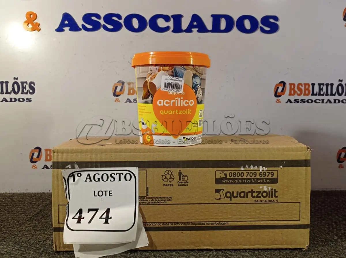 LOTE 474 - 06 REJUNTE ACRÍLICO DE 01KG CADA. (NO ESTADO) ATENÇÃO! FAZER A VISITAÇÃO ANTES DE ARREMATAR, NÃO SABEMOS SE FUNCIONA. LEILÃO NÃO TEM GARANTIA E NEM DEVOLUÇÃO, SUJEITO A POSSÍVEIS AVARIAS VISÍVEIS/OCULTAS E/OU AUSÊNCIA DE COMPONENTES.
