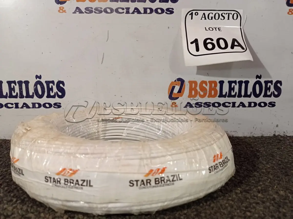 LOTE 160 - 01 ROLO DE CABO FLEXÍVEL 450/750VOLTS 1X2,50MM NA COR BRANCO. (NO ESTADO) ATENÇÃO! FAZER A VISITAÇÃO ANTES DE ARREMATAR, NÃO SABEMOS SE FUNCIONA. LEILÃO NÃO TEM GARANTIA E NEM DEVOLUÇÃO, SUJEITO A POSSÍVEIS AVARIAS VISÍVEIS/OCULTAS E/OU AUSÊNCIA DE COMPONENTES.