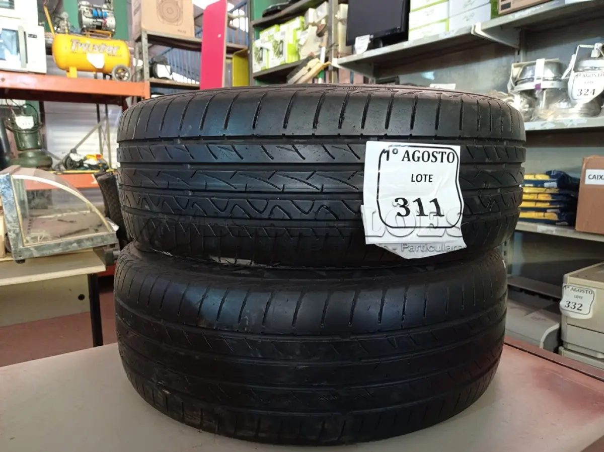 LOTE 311 - 02 PNEUS MEIA 196/55 ARO 16. (NO ESTADO) ATENÇÃO! FAZER A VISITAÇÃO ANTES DE ARREMATAR, NÃO SABEMOS SE FUNCIONA. LEILÃO NÃO TEM GARANTIA E NEM DEVOLUÇÃO, SUJEITO A POSSÍVEIS AVARIAS VISÍVEIS/OCULTAS E/OU AUSÊNCIA DE COMPONENTES.
