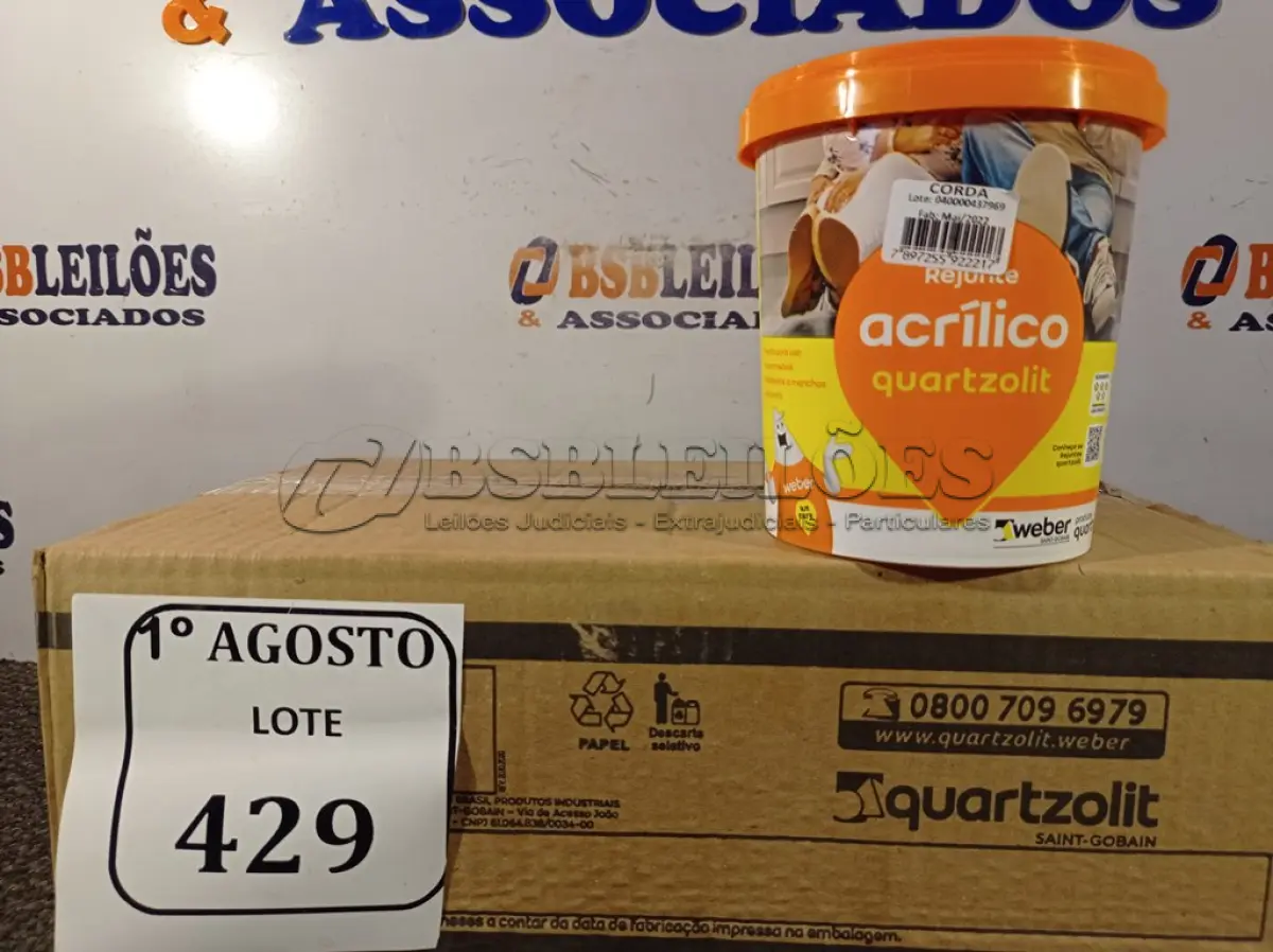 LOTE 429 - 06 REJUNTES ACRÍLICO NA COR CORDA DE 01KG CADA. (NO ESTADO) ATENÇÃO! FAZER A VISITAÇÃO ANTES DE ARREMATAR, NÃO SABEMOS SE FUNCIONA. LEILÃO NÃO TEM GARANTIA E NEM DEVOLUÇÃO, SUJEITO A POSSÍVEIS AVARIAS VISÍVEIS/OCULTAS E/OU AUSÊNCIA DE COMPONENTES.