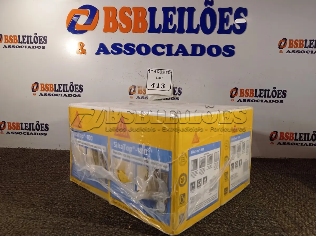 LOTE 413 - 04 CAIXA SIKA TOP 100 REVESTIMENTO IMPERMEABILIZANTE SEMI-FLEXIVEL 4KG. (NO ESTADO) ATENÇÃO! FAZER A VISITAÇÃO ANTES DE ARREMATAR, NÃO SABEMOS SE FUNCIONA. LEILÃO NÃO TEM GARANTIA E NEM DEVOLUÇÃO, SUJEITO A POSSÍVEIS AVARIAS VISÍVEIS/OCULTAS E/OU AUSÊNCIA DE COMPONENTES.