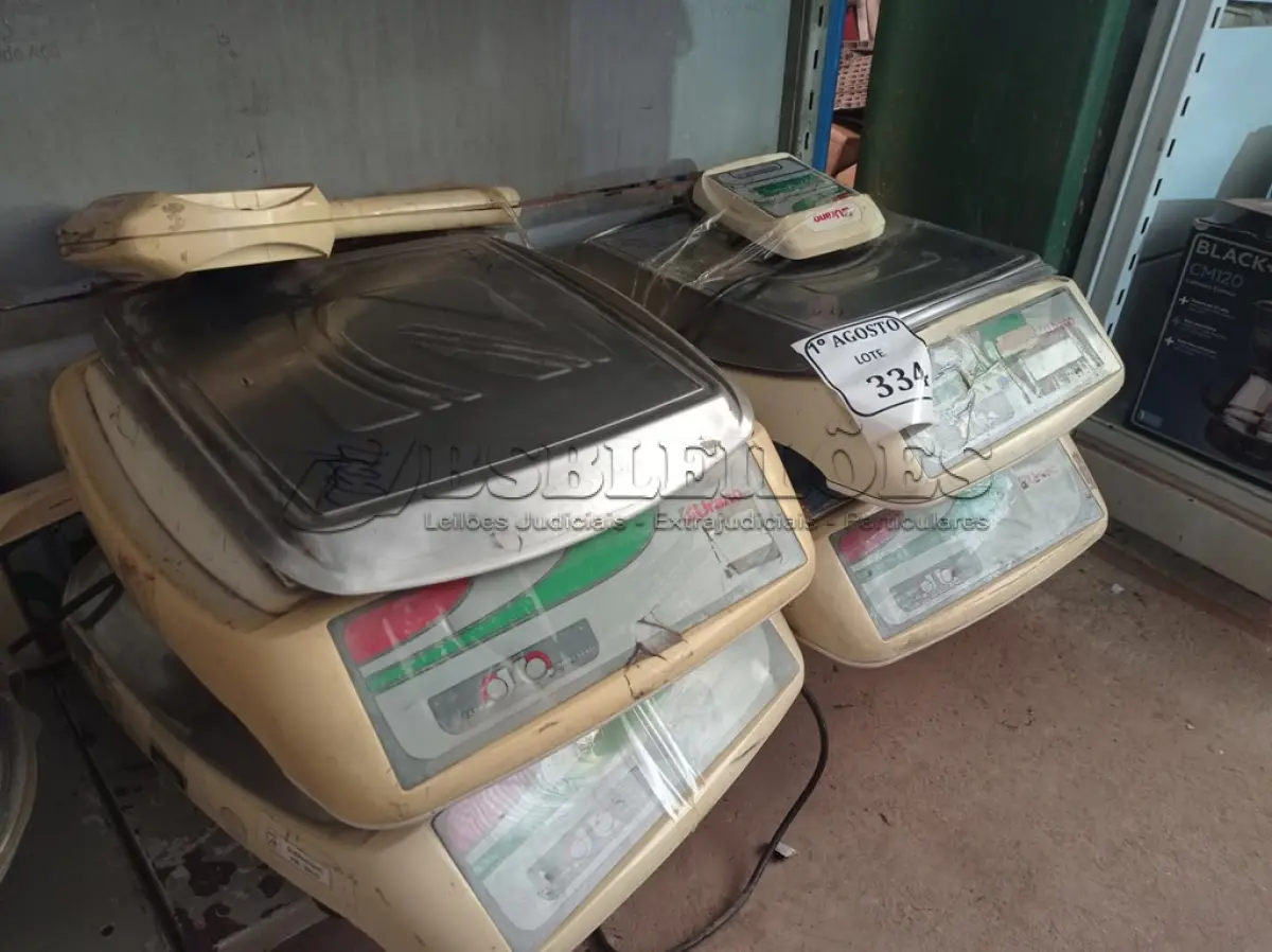 LOTE 334 - 04 BALANÇAS DIGITAIS URANO. (NO ESTADO) ATENÇÃO! FAZER A VISITAÇÃO ANTES DE ARREMATAR, NÃO SABEMOS SE FUNCIONA. LEILÃO NÃO TEM GARANTIA E NEM DEVOLUÇÃO, SUJEITO A POSSÍVEIS AVARIAS VISÍVEIS/OCULTAS E/OU AUSÊNCIA DE COMPONENTES.