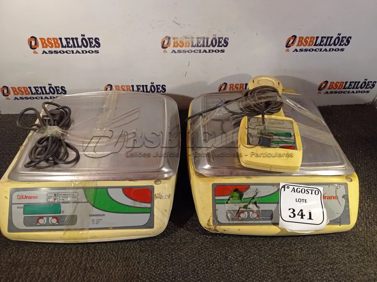 LOTE 341 - 02 BALANÇAS DIGITAIS URANO. (NO ESTADO) ATENÇÃO! FAZER A VISITAÇÃO ANTES DE ARREMATAR, NÃO SABEMOS SE FUNCIONA. LEILÃO NÃO TEM GARANTIA E NEM DEVOLUÇÃO, SUJEITO A POSSÍVEIS AVARIAS VISÍVEIS/OCULTAS E/OU AUSÊNCIA DE COMPONENTES.