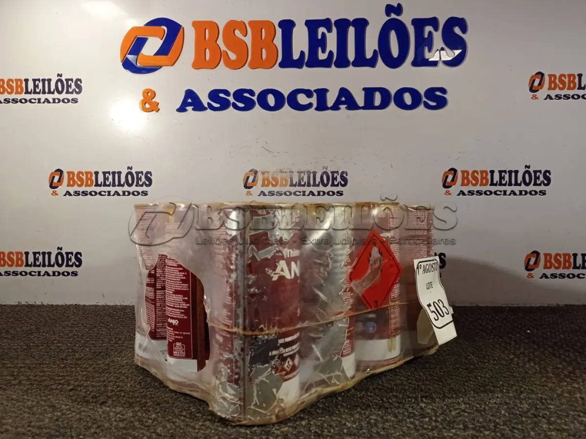 LOTE 503 - 12 LATAS DE 900ML CADA THINNER. (NO ESTADO) ATENÇÃO! FAZER A VISITAÇÃO ANTES DE ARREMATAR, NÃO SABEMOS SE FUNCIONA. LEILÃO NÃO TEM GARANTIA E NEM DEVOLUÇÃO, SUJEITO A POSSÍVEIS AVARIAS VISÍVEIS/OCULTAS E/OU AUSÊNCIA DE COMPONENTES.