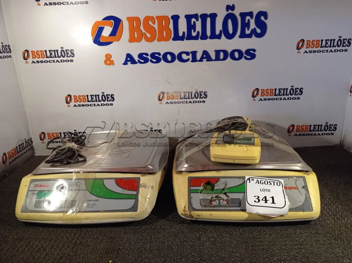 LOTE 341 - 02 BALANÇAS DIGITAIS URANO. (NO ESTADO) ATENÇÃO! FAZER A VISITAÇÃO ANTES DE ARREMATAR, NÃO SABEMOS SE FUNCIONA. LEILÃO NÃO TEM GARANTIA E NEM DEVOLUÇÃO, SUJEITO A POSSÍVEIS AVARIAS VISÍVEIS/OCULTAS E/OU AUSÊNCIA DE COMPONENTES.