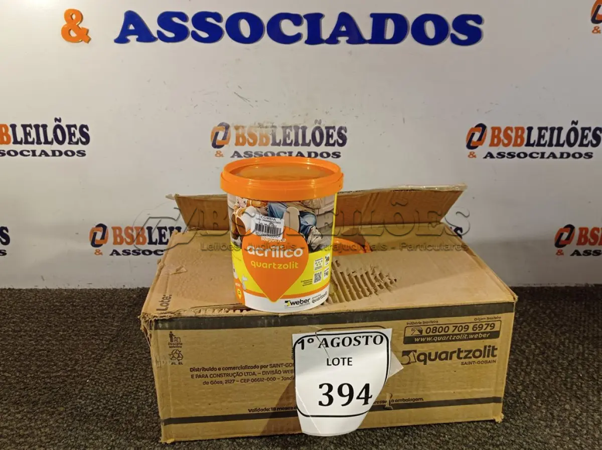 LOTE 394 - 06 REJUNTES ACRÍLICO NA COR BEGE DE 01KG CADA. (NO ESTADO) ATENÇÃO! FAZER A VISITAÇÃO ANTES DE ARREMATAR, NÃO SABEMOS SE FUNCIONA. LEILÃO NÃO TEM GARANTIA E NEM DEVOLUÇÃO, SUJEITO A POSSÍVEIS AVARIAS VISÍVEIS/OCULTAS E/OU AUSÊNCIA DE COMPONENTES.