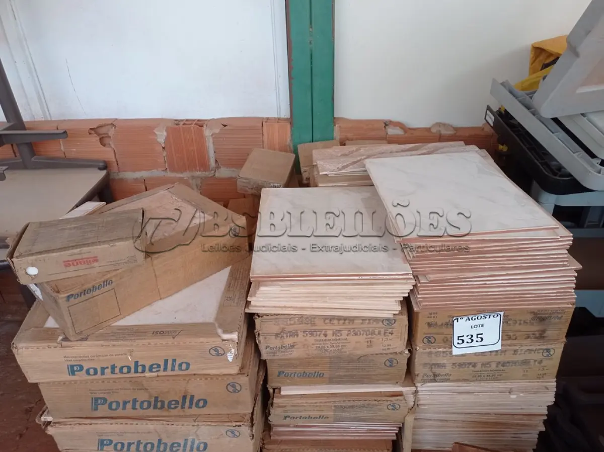 LOTE 535 - 01 LOTE COM REVESTIMENTO PORTOBELLO CETIM BIANCO 30X40 BOLD E AZULEJOS ELIANE 50,0 X 200,0MM. (NO ESTADO) ATENÇÃO! FAZER A VISITAÇÃO ANTES DE ARREMATAR, NÃO SABEMOS SE FUNCIONA. LEILÃO NÃO TEM GARANTIA E NEM DEVOLUÇÃO, SUJEITO A POSSÍVEIS AVARIAS VISÍVEIS/OCULTAS E/OU AUSÊNCIA DE COMPONENTES.