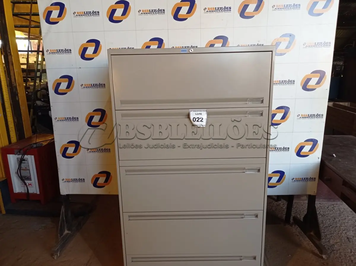 LOTE 022 - 01 ARMÁRIO EM AÇO PARA ESCRITÓRIO COM 05 GAVETAS DRAWER CABIR. (NO ESTADO EM QUE SE ENCONTRA. SUJEITO A AVARIAS OCULTAS/VISÍVEIS.)0000042