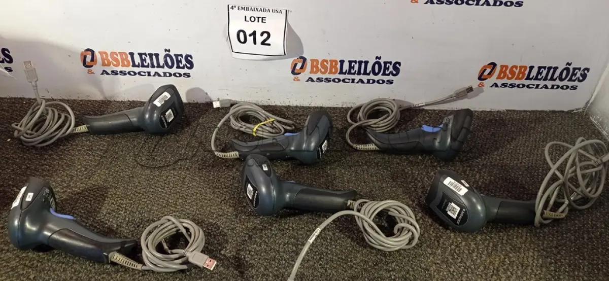 LOTE 012 - 06 LEITORES DE CÓDIGO DE BARRAS. (NO ESTADO EM QUE SE ENCONTRA. SUJEITO A AVARIAS OCULTAS/VISÍVEIS.) AV9607D, AV9706A, AV9706N, AV9705V, AV9705N E AV9705R,
