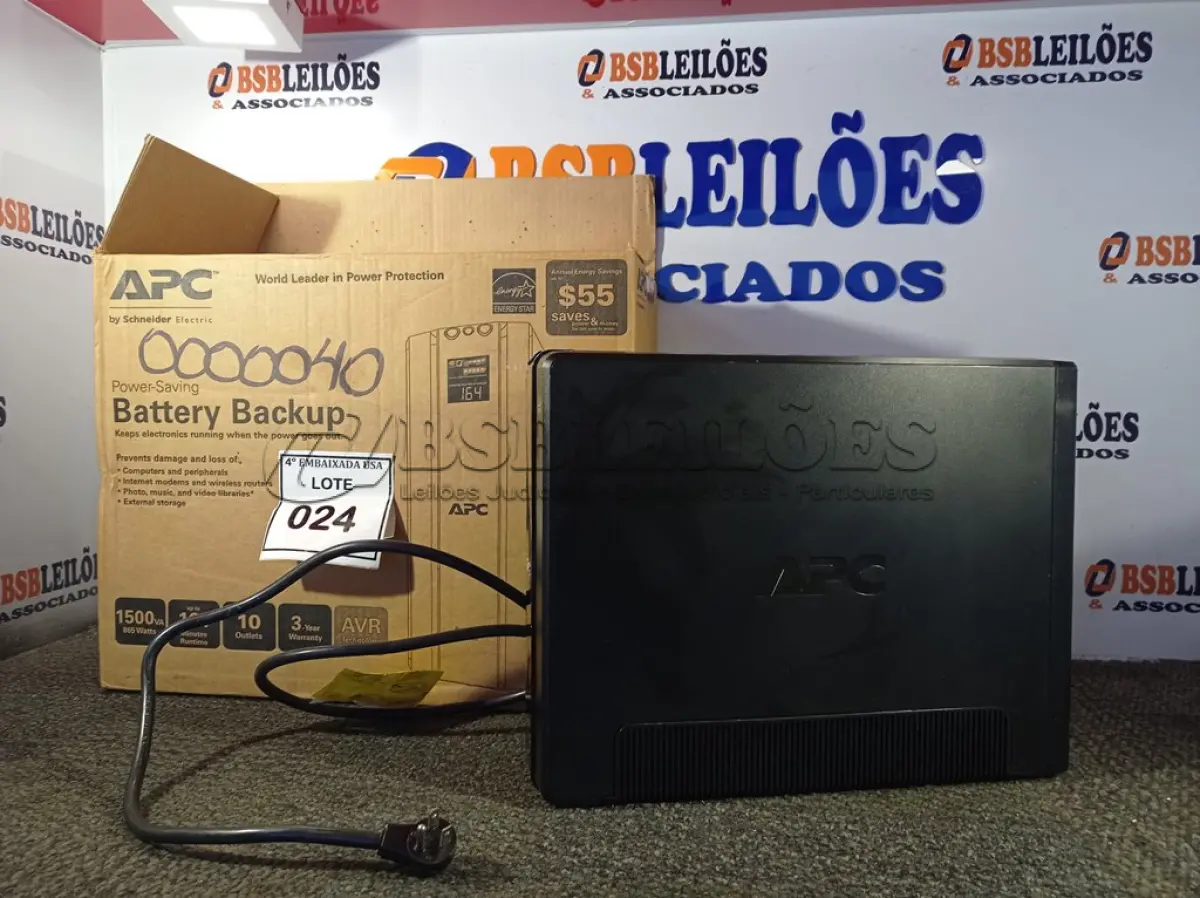 LOTE 024 - 01 NOBREAK APC 110/110 DE 1500VA. UP BATTERIE. (NO ESTADO EM QUE SE ENCONTRA. SUJEITO A AVARIAS OCULTAS/VISÍVEIS.)0000040