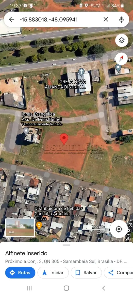 LOTE 001 - QUADRA QN 305 CONJUNTO 06  LOTE Nº 3, SAMAMBAIA-DF.LOTE MEDINDO 15,00M DE FRENTE, 36,00M DE FUNDO, 13,00M PELA LATERAL DIREITA, 34,00M PELA LATERAL ESQUERDA, 29,70M DE CHANFRO, TOTALIZANDO A ÁREA 1.003,50M2, LIMITANDO-SE PELA FRENTE COM A AREA PÚBLICA, PELO FUNDO COM O LOTE 04, PELA LATERAL DIREITA COM LOTE 2, PELA LATERAL ESQUERDA COM  AREA PUBLICA, PELO CHANFRO COM AREA PÚBLICA.  MATRÍCULA Nº 269509. (NO ESTADO)