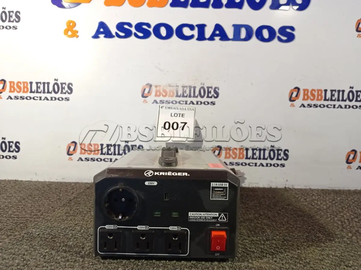 LOTE 007 - 01 TRANSFORMADOR ULT1700, 20A(120V) /10A (230V) COM CABO MARCA KRIEGER (TRANSFORMERS). (NO ESTADO EM QUE SE ENCONTRA. SUJEITO A AVARIAS OCULTAS/VISÍVEIS.)0000089