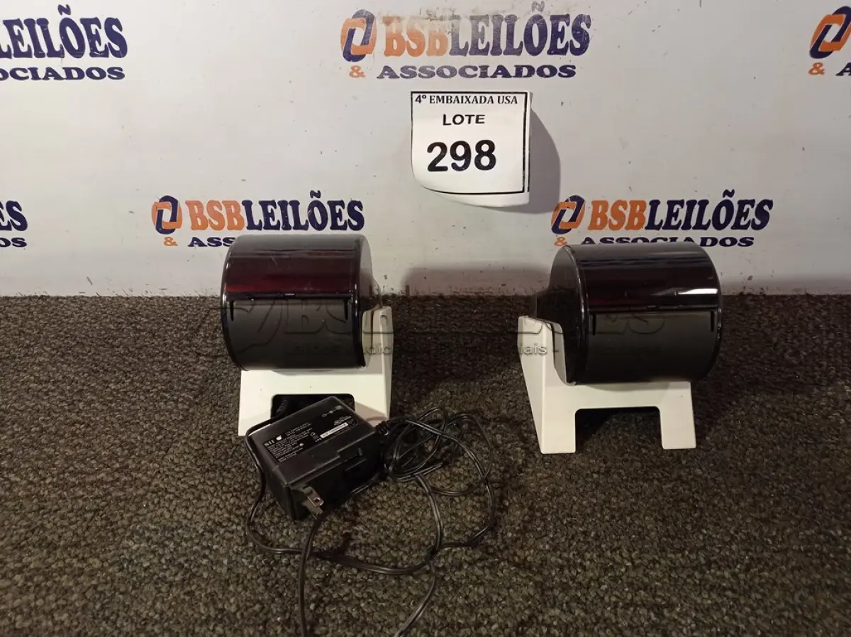 LOTE 298 - 02 IMPRESSORAS TÉRMICAS SENDO 1 COM FONTE (THERMAL PRINTER). (NO ESTADO EM QUE SE ENCONTRA. SUJEITO A AVARIAS OCULTAS/VISÍVEIS.) 0000044