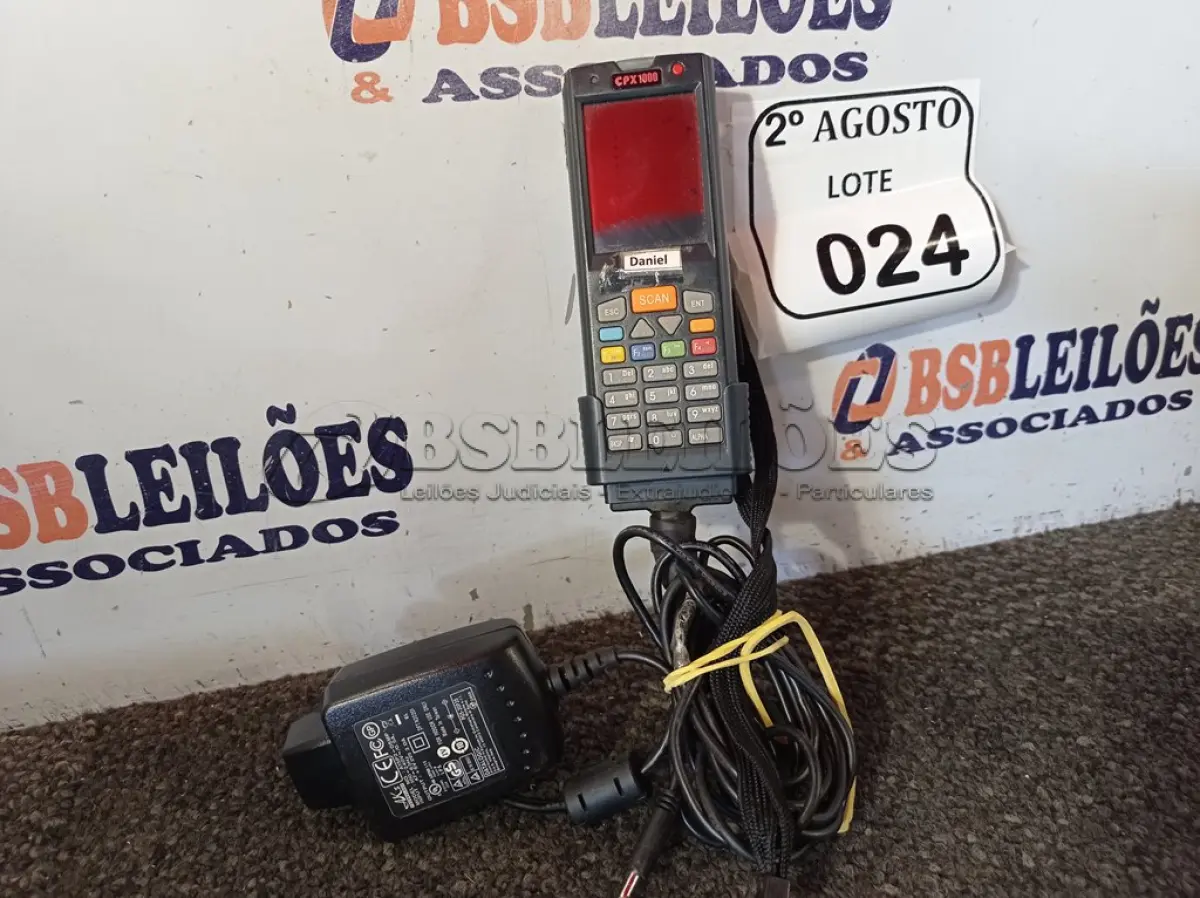 LOTE 024 - 01 LEITOR DE CÓDIGO DE BARRAS CPX1000. (NO ESTADO) ATENÇÃO! FAZER A VISITAÇÃO ANTES DE ARREMATAR, NÃO SABEMOS SE FUNCIONA. LEILÃO NÃO TEM GARANTIA E NEM DEVOLUÇÃO, SUJEITO A POSSÍVEIS AVARIAS VISÍVEIS/OCULTAS E/OU AUSÊNCIA DE COMPONENTES.