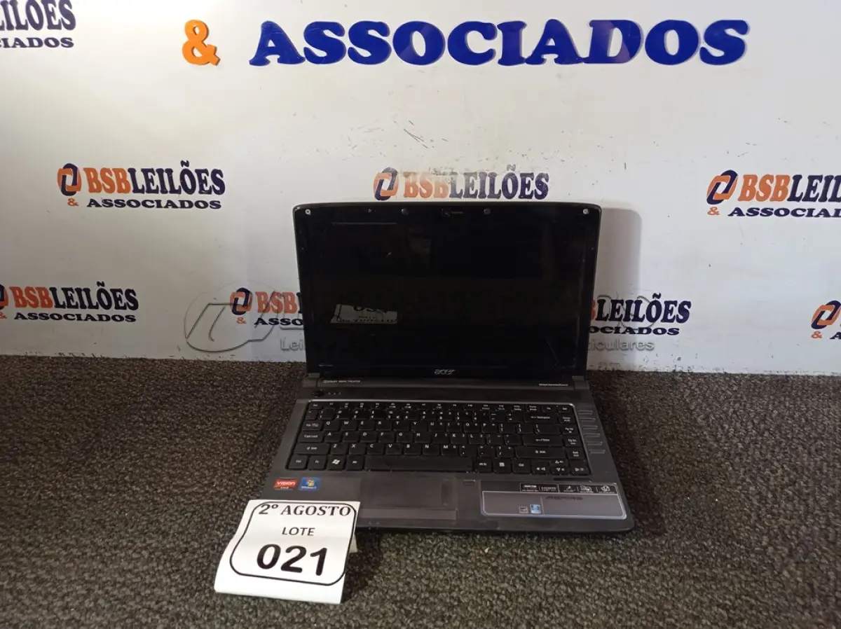 LOTE 021 - 01 NOTEBOOK MARCA ACER DE MODELO ASPIRE4540 SERIES. (NO ESTADO) ATENÇÃO! FAZER A VISITAÇÃO ANTES DE ARREMATAR, NÃO SABEMOS SE FUNCIONA. LEILÃO NÃO TEM GARANTIA E NEM DEVOLUÇÃO, SUJEITO A POSSÍVEIS AVARIAS VISÍVEIS/OCULTAS E/OU AUSÊNCIA DE COMPONENTES.