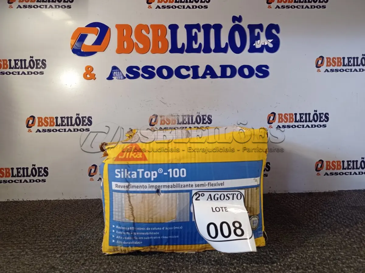 LOTE 008 - 01 SIKATOP -100 REVESTIMENTO IMPERMEABILIZANTE SEMI-FLEXIVEL (NO ESTADO) ATENÇÃO! FAZER A VISITAÇÃO ANTES DE ARREMATAR, NÃO SABEMOS SE FUNCIONA. LEILÃO NÃO TEM GARANTIA E NEM DEVOLUÇÃO, SUJEITO A POSSÍVEIS AVARIAS VISÍVEIS/OCULTAS E/OU AUSÊNCIA DE COMPONENTES.