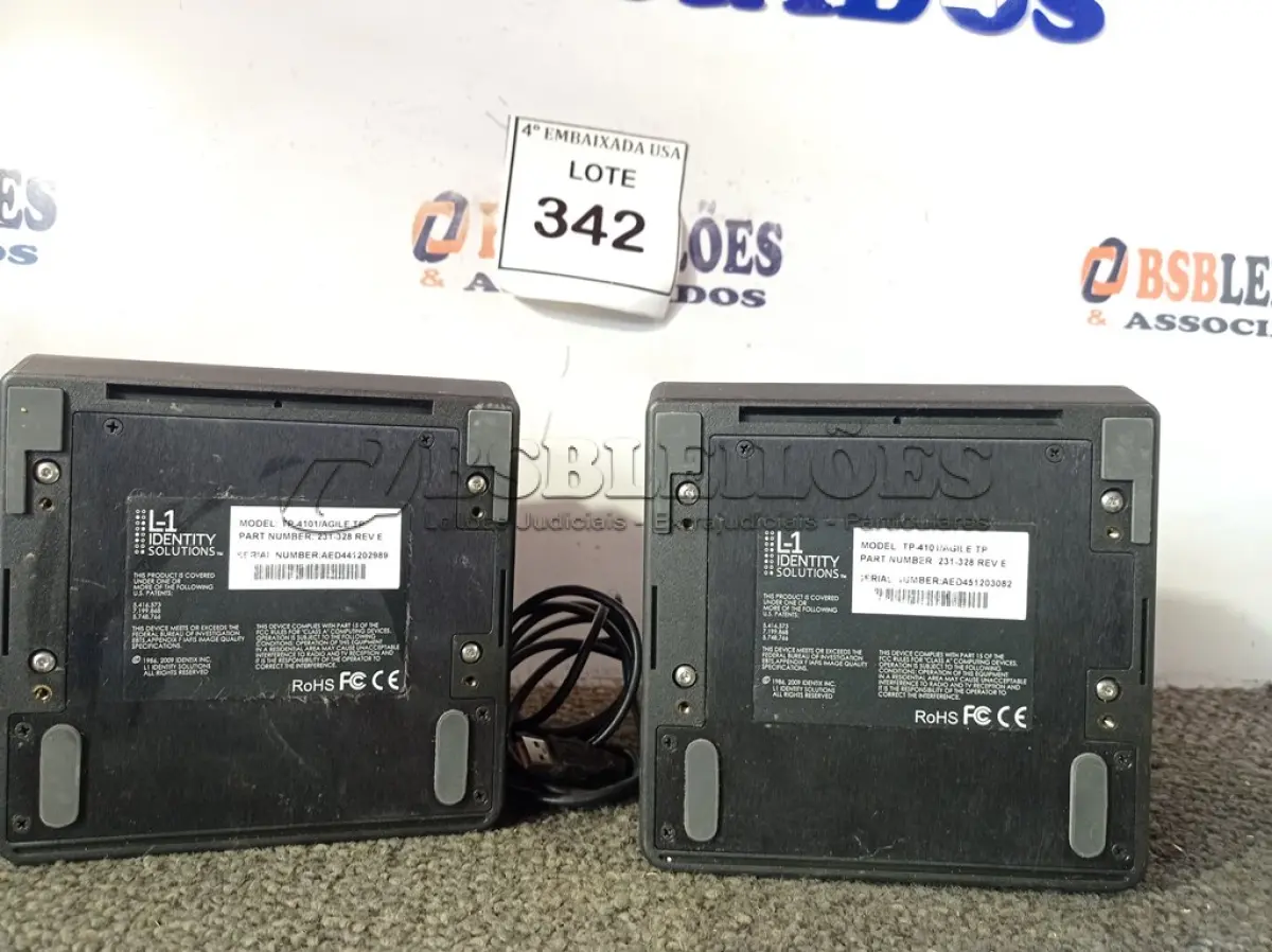 LOTE 342 - 02 SCANNERS DE LEITURA DIGITAL USB. (OPTICAL DIGITAL SCANNER) (NO ESTADO EM QUE SE ENCONTRA. SUJEITO A AVARIAS OCULTAS/VISÍVEIS.) AV9704Y, AV9704R