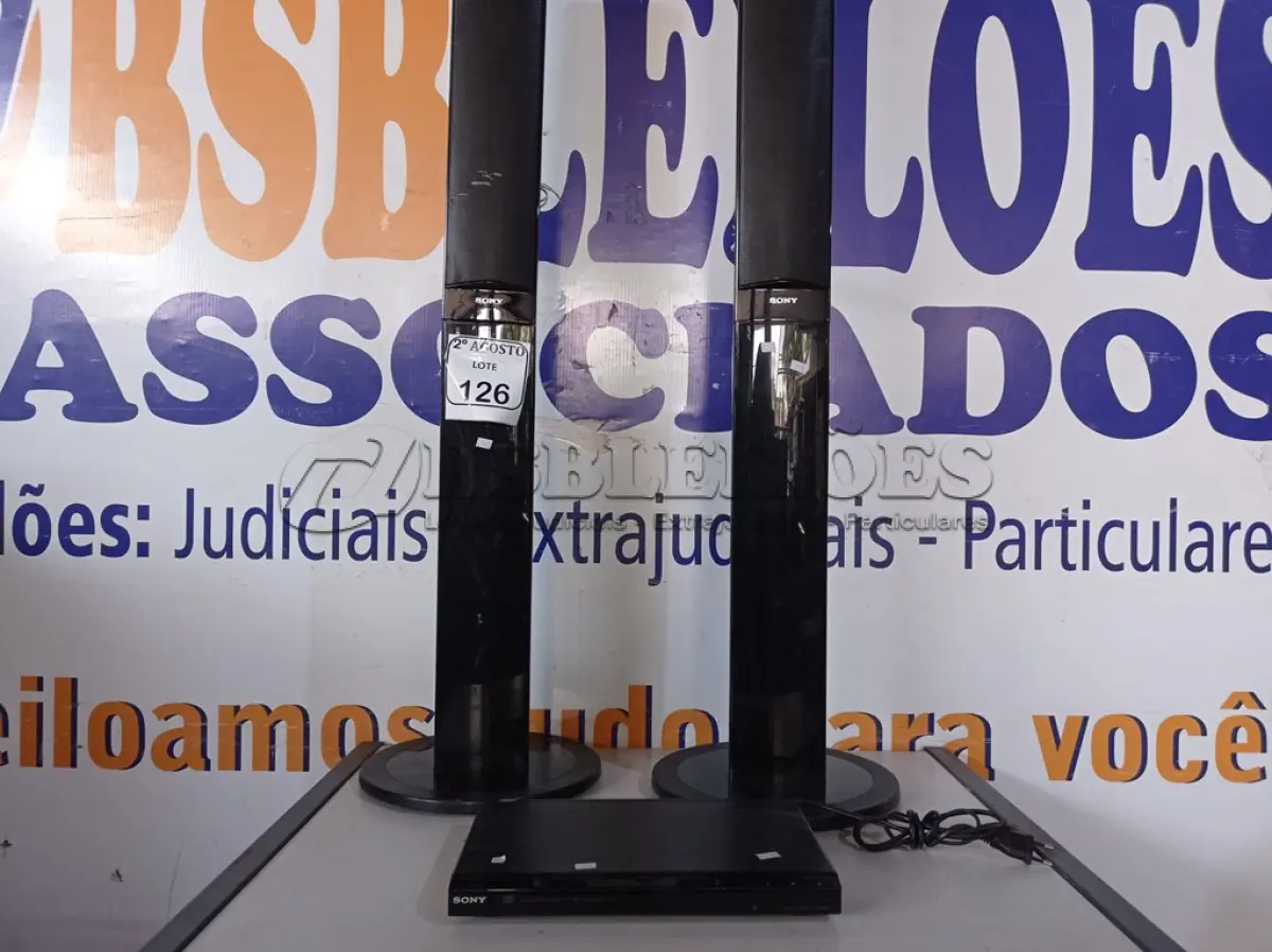 LOTE 126 - 02 CAIXAS DE SOM TIPO TORRE DA MARCA SONY E 01 APARELHO DE DVD DA MARCA SONY. (NO ESTADO) ATENÇÃO! FAZER A VISITAÇÃO ANTES DE ARREMATAR, NÃO SABEMOS SE FUNCIONA. LEILÃO NÃO TEM GARANTIA E NEM DEVOLUÇÃO, SUJEITO A POSSÍVEIS AVARIAS VISÍVEIS/OCULTAS E/OU AUSÊNCIA DE COMPONENTES.