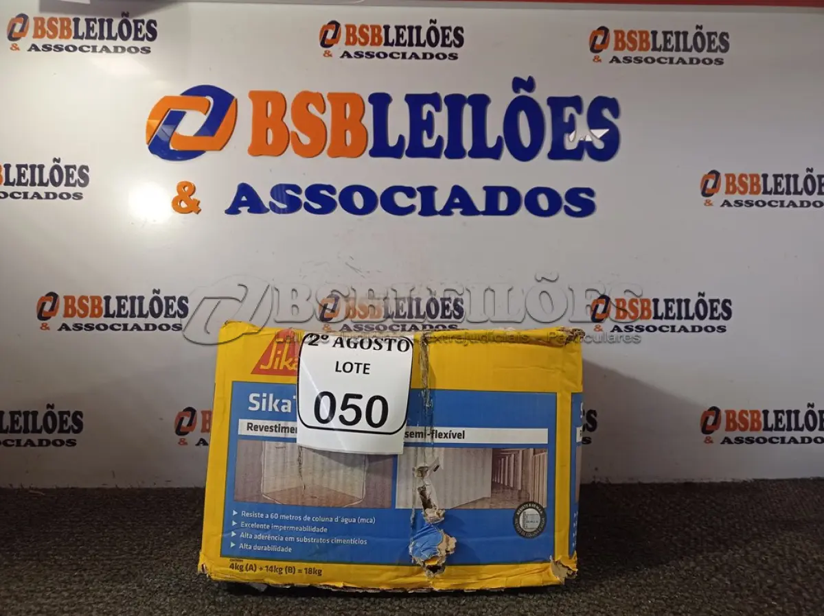 LOTE 050 - 01 SIKATOP -100 REVESTIMENTO IMPERMEABILIZANTE SEMI-FLEXIVEL. (NO ESTADO) ATENÇÃO! FAZER A VISITAÇÃO ANTES DE ARREMATAR, NÃO SABEMOS SE FUNCIONA. LEILÃO NÃO TEM GARANTIA E NEM DEVOLUÇÃO, SUJEITO A POSSÍVEIS AVARIAS VISÍVEIS/OCULTAS E/OU AUSÊNCIA DE COMPONENTES.