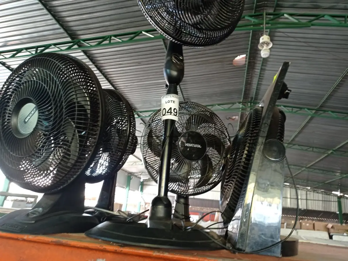 LOTE 049 - 05 VENTILADORES MARCAS E MODELOS DIVERSOS. (NO ESTADO) ATENÇÃO! FAZER A VISITAÇÃO ANTES DE ARREMATAR, NÃO SABEMOS SE FUNCIONA. LEILÃO NÃO TEM GARANTIA E NEM DEVOLUÇÃO, SUJEITO A POSSÍVEIS AVARIAS VISÍVEIS/OCULTAS E/OU AUSÊNCIA DE COMPONENTES.